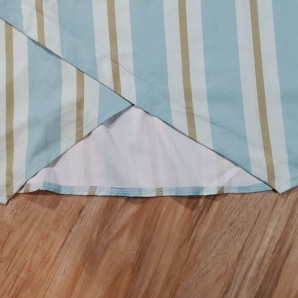 🔺️Misslook Striped Blue & Olive Green Tunic Top Large - Picture 7 of 10